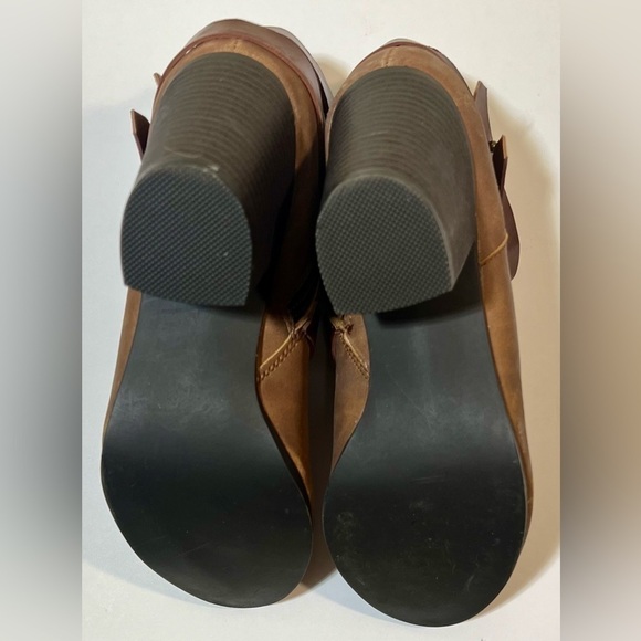 NEW WITHOUT TAGS FADED GLORY BROWN LEATHER ANKLE BOOTS - Picture 5 of 9